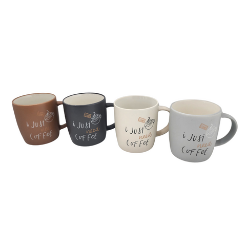 Tazzy 13oz 12 Piece Mix Colour Coffee Mugs