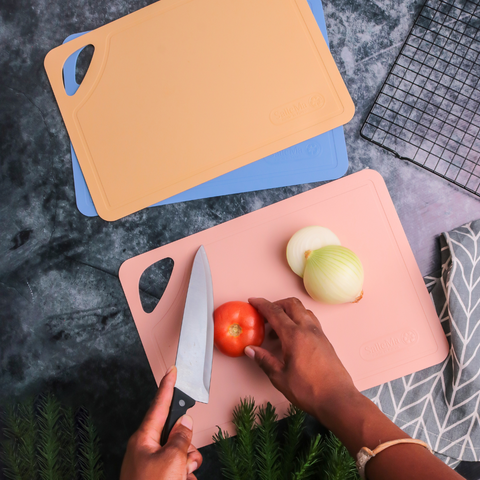 Peach Pink Handy Large Cutting Board