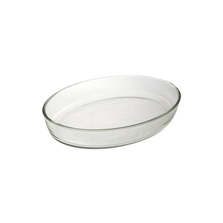 26cm Oval Plain Glass Casserole