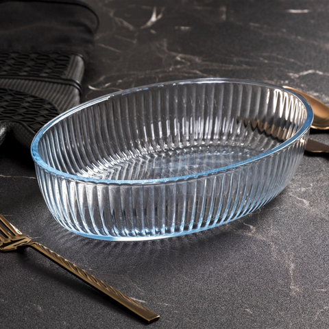 26cm Oval Optical Glass Casserole