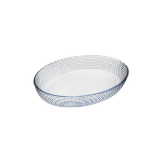 26cm Oval Honeycomb Glass Casserole