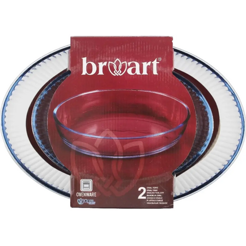 2 Piece Oval Optical Glass Casserole