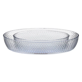 2 Piece Oval Honeycomb Glass Casserole