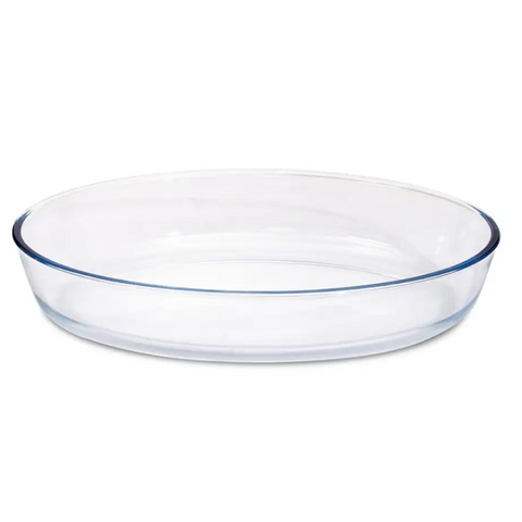 32cm Round Plain Glass Casserole