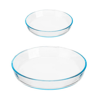 2 Piece Round Plain Glass Casserole
