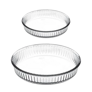 2 Piece Round Optical Glass Casserole
