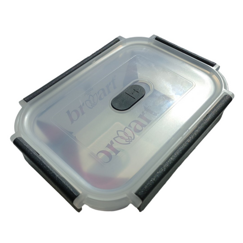 1520ml Plain Rectangular Glass Storage Container With Black Lid