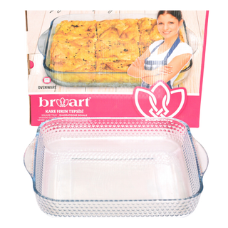 24cm Square Honeycomb Glass Casserole