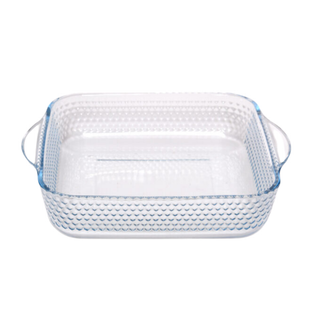 30cm Square Honeycomb Glass Casserole