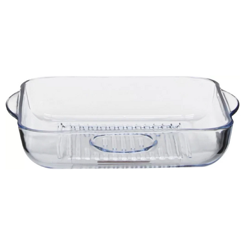 30cm Square Grid Glass Casserole