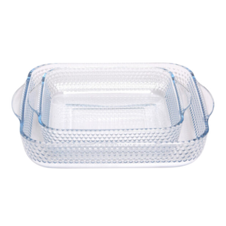 2 Piece Square Honeycomb Glass Casserole