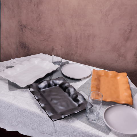 13 Inch Orange Rectangular Serving Platter