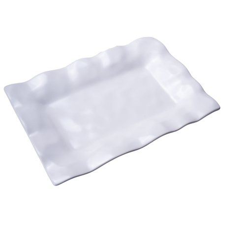 13 Inch White Rectangular Serving Platter