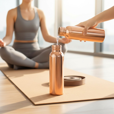 1 Ltr Plain Copper Water Bottle