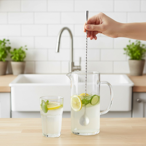 35cm Vintage Bar Spoon Full Twisted With Tear Drop