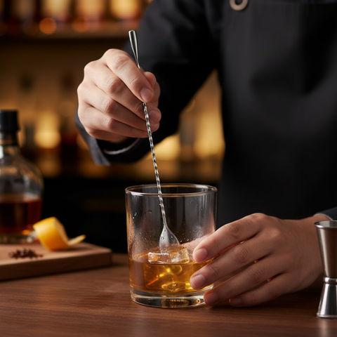 35cm Vintage Bar Spoon Full Twisted With Tear Drop