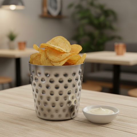 8.5cm Silver Hammered Chip Cup