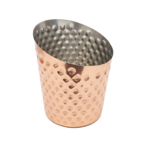 9cm Copper Hammered Conical Chip Cup