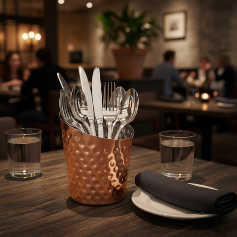 9cm Copper Hammered Conical Chip Cup