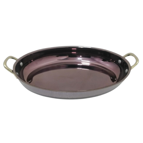 34cm Glossy Caramel Pvd Oval Dish