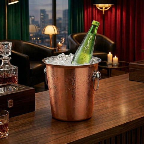 4 Litre Copper Plated Ice Bucket With Ring