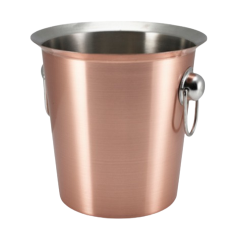 4 Litre Copper Plated Ice Bucket With Ring
