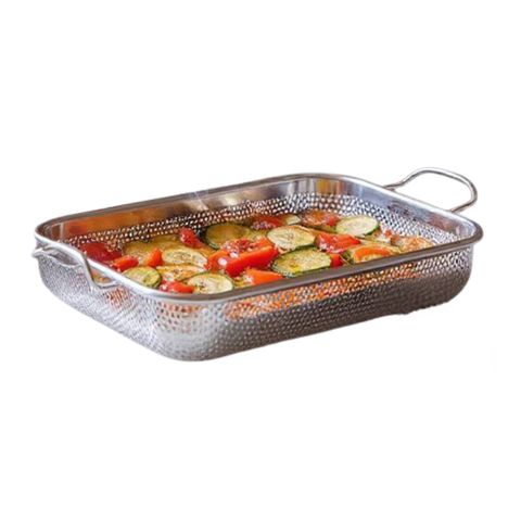 33cm Stainless Steel Rectangular Mesh Serving Basket