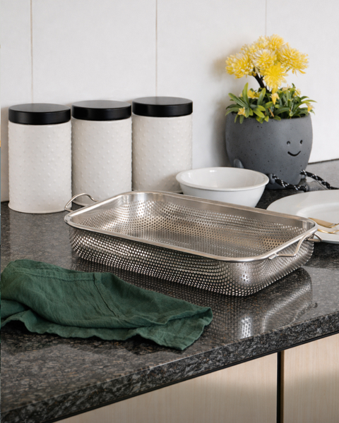 33cm Stainless Steel Rectangular Mesh Serving Basket