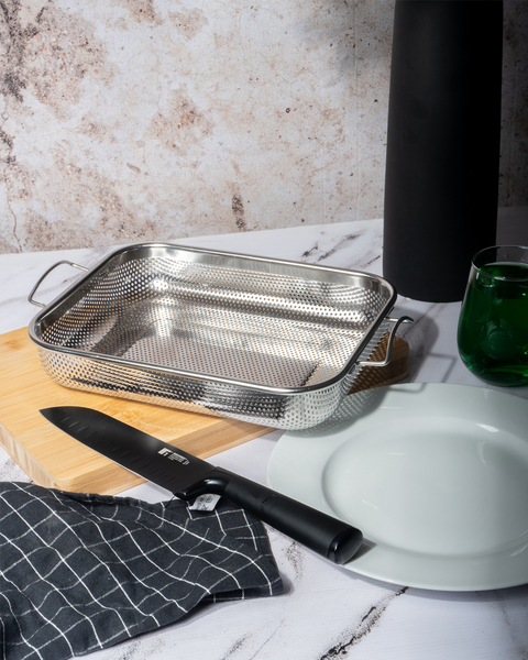 33cm Stainless Steel Rectangular Mesh Serving Basket