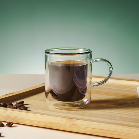 2 Piece Borosilicate Double Wall Glass Cup Set