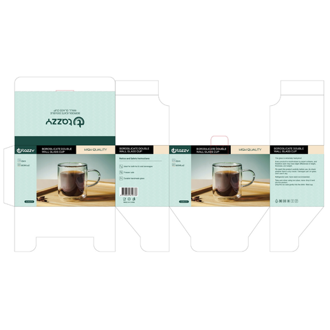 2 Piece Borosilicate Double Wall Glass Cup Set