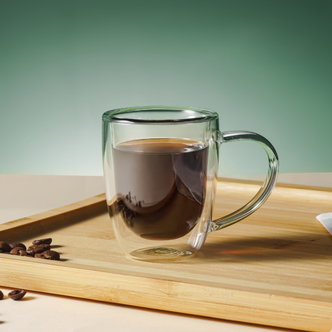 2 Piece Borosilicate Double Wall Glass Cup Set