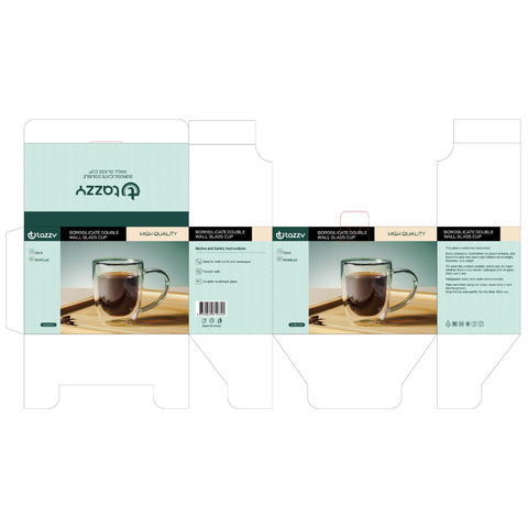 2 Piece Borosilicate Double Wall Glass Cup Set