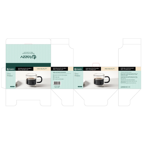 2 Piece Borosilicate Double Wall Glass Cup Set