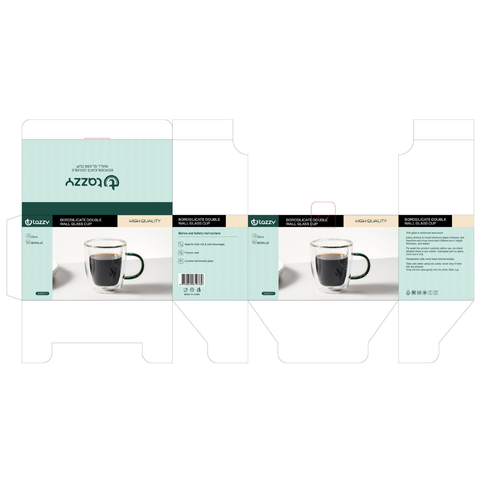 2 Piece Borosilicate Double Wall Glass Cup Set