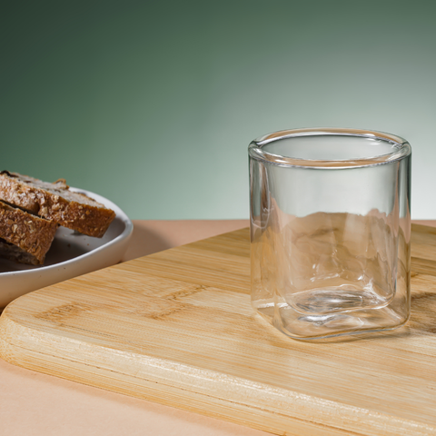 2 Piece Borosilicate Double Wall Glass Cup Set