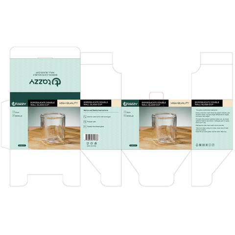 2 Piece Borosilicate Double Wall Glass Cup Set