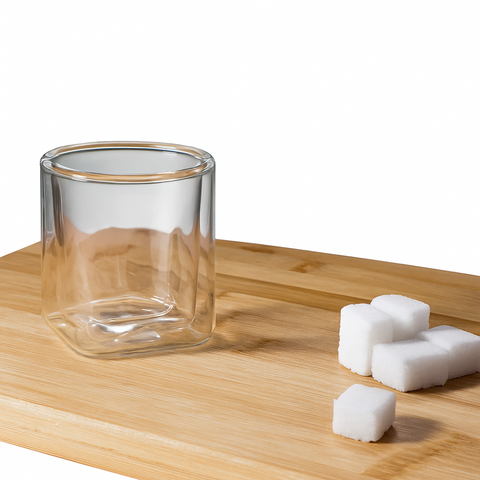 2 Piece Borosilicate Double Wall Glass Cup Set