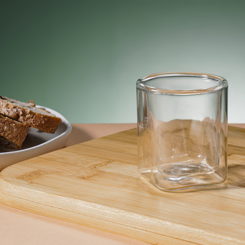2 Piece Borosilicate Double Wall Glass Cup Set