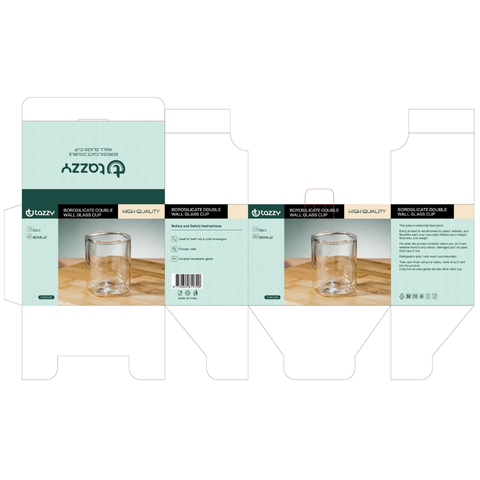 2 Piece Borosilicate Double Wall Glass Cup Set