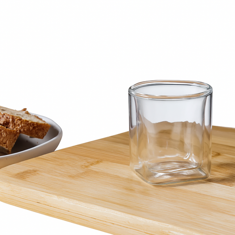 2 Piece Borosilicate Double Wall Glass Cup Set