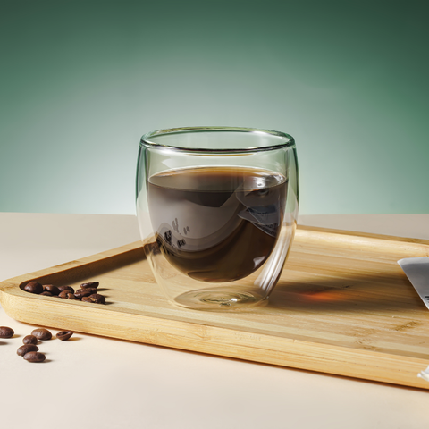 2 Piece Borosilicate Double Wall Glass Cup Set