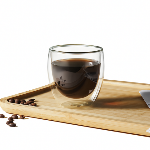 2 Piece Borosilicate Double Wall Glass Cup Set