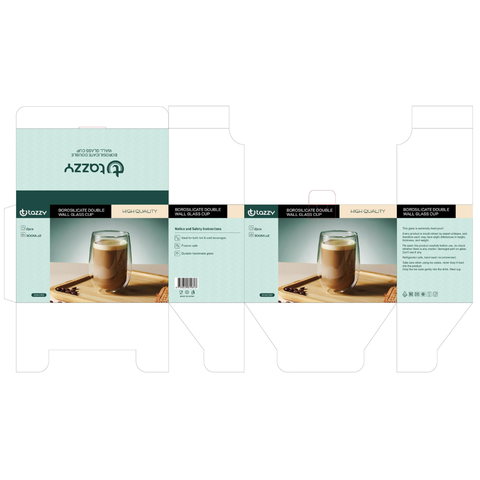 2 Piece Borosilicate Double Wall Glass Cup Set