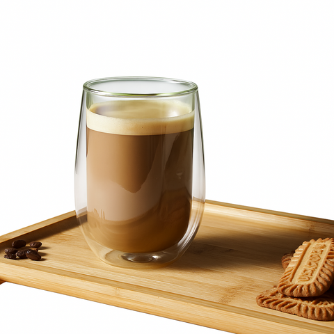 2 Piece Borosilicate Double Wall Glass Cup Set