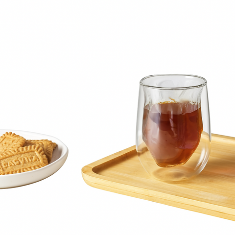 2 Piece Borosilicate Double Wall Glass Cup Set