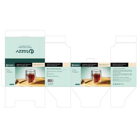 2 Piece Borosilicate Double Wall Glass Cup Set