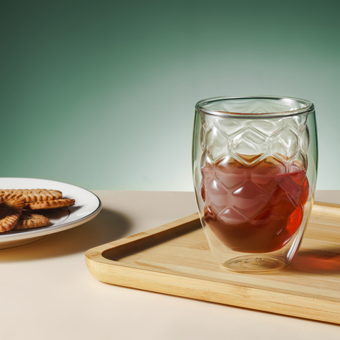 2 Piece Borosilicate Double Wall Glass Cup Set