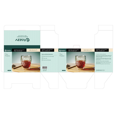 2 Piece Borosilicate Double Wall Glass Cup Set