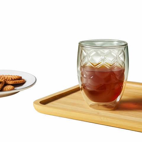 2 Piece Borosilicate Double Wall Glass Cup Set